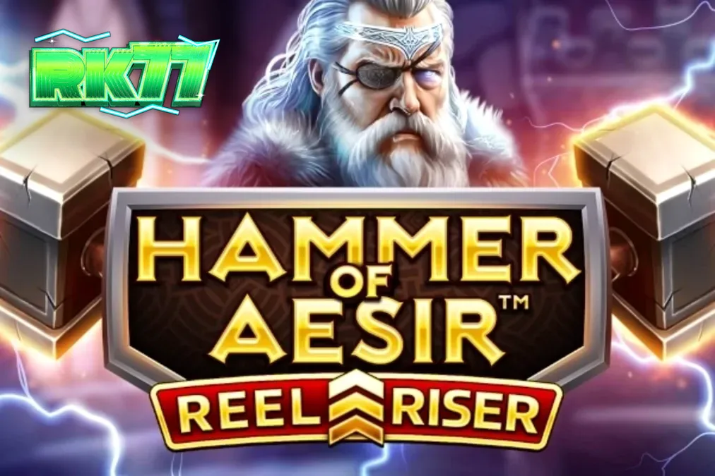 Tampilan visual slot Hammer of Aesir dengan tema mitologi Nordik